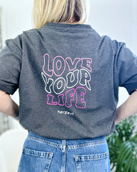 Herzlein® T-Shirt "Love your Life" in Dunkelgrau