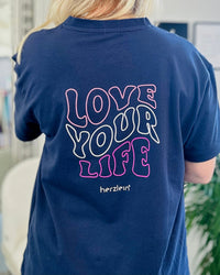 Herzlein® T-Shirt "Love your Life" in Navy Blau