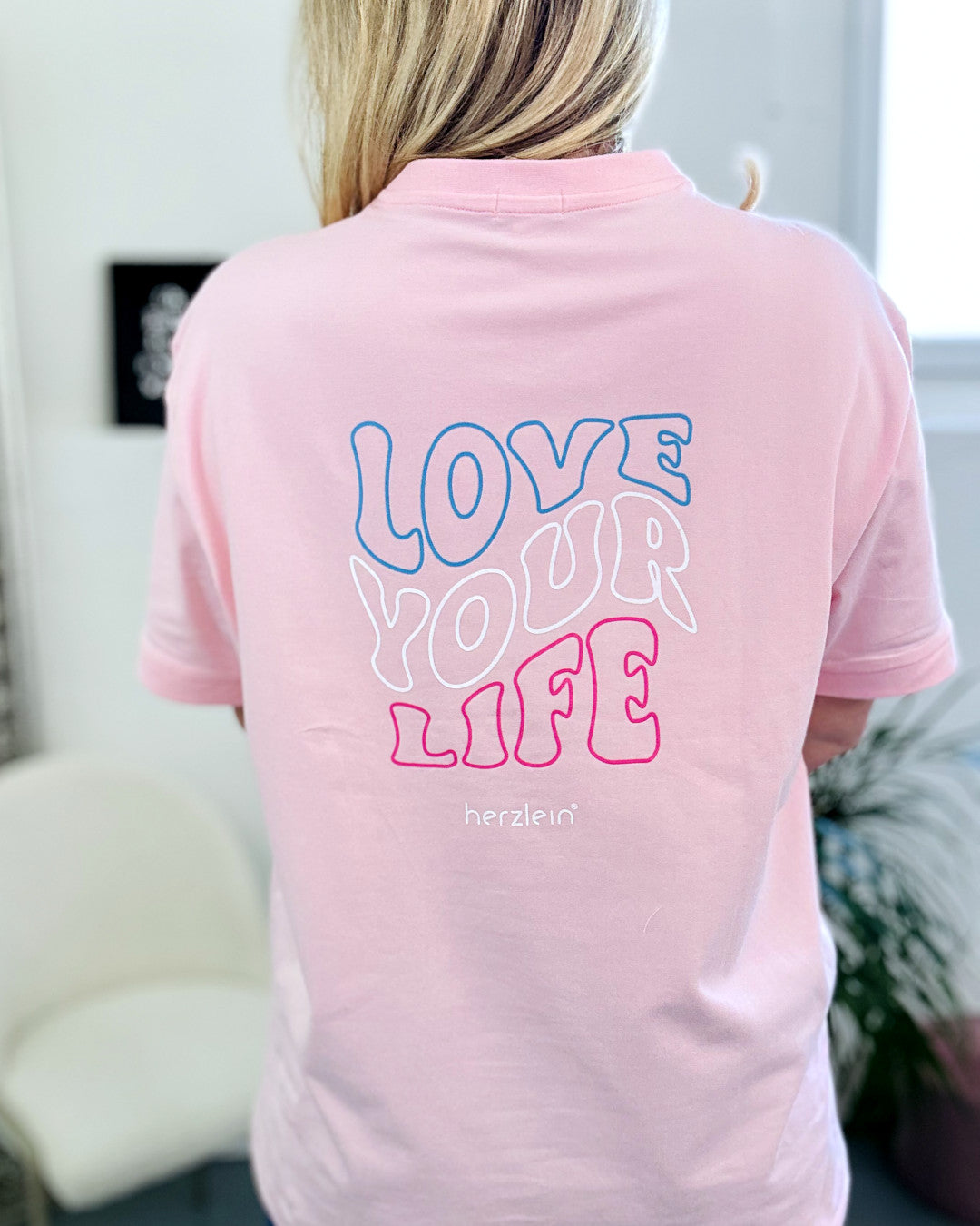 Herzlein® T-Shirt "Love your Life" in Puderrosa