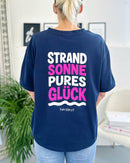 Herzlein® T-Shirt "Strand Sonne Pures Glück" in Navy Blau