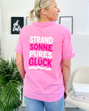 Herzlein® T-Shirt "Strand Sonne Pures Glück" in Rosa