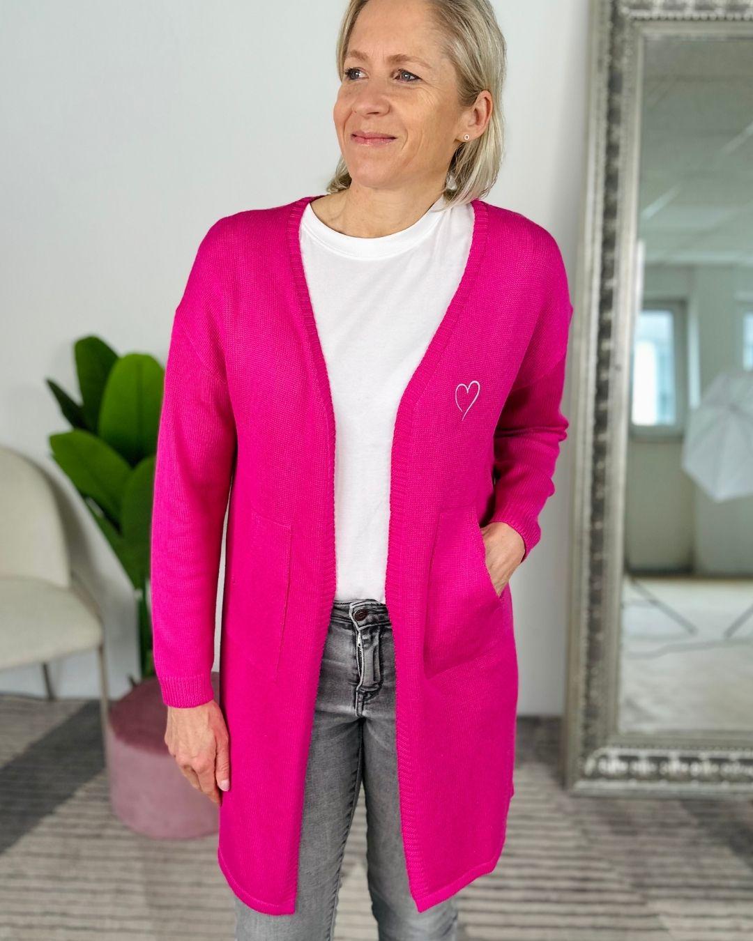 Herzlein® Cardigan "Vanessa" in Fuchsia