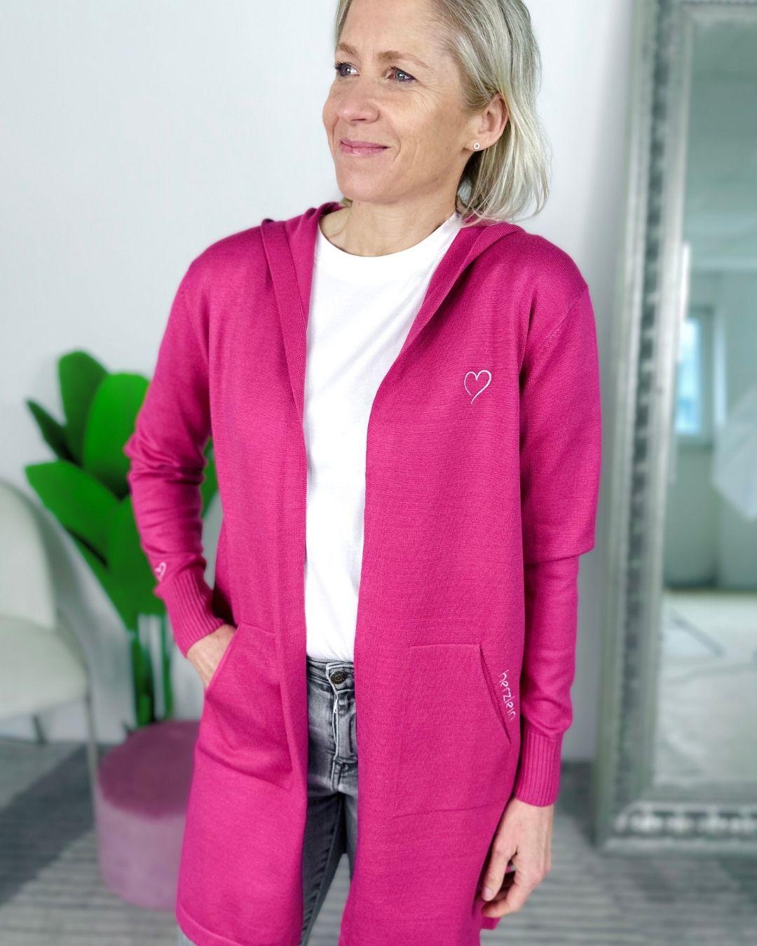 Herzlein® Cardigan in Himbeere