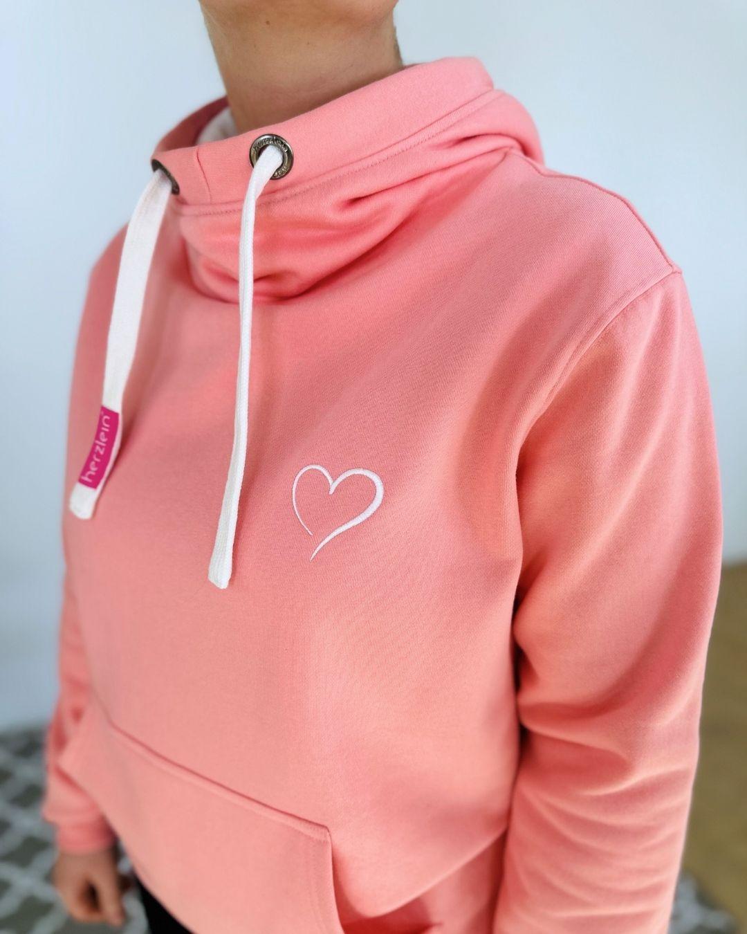 Herzlein® Cosy Hoodie "Herzchen" in Coral