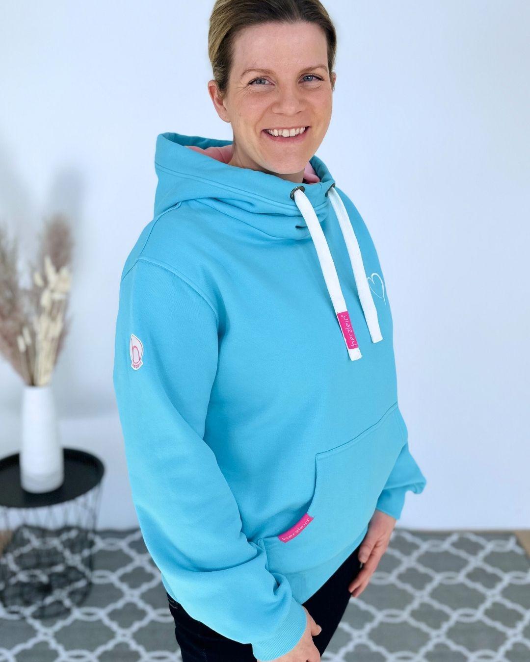 Herzlein® Cosy Hoodie "Herzchen" in Himmelblau