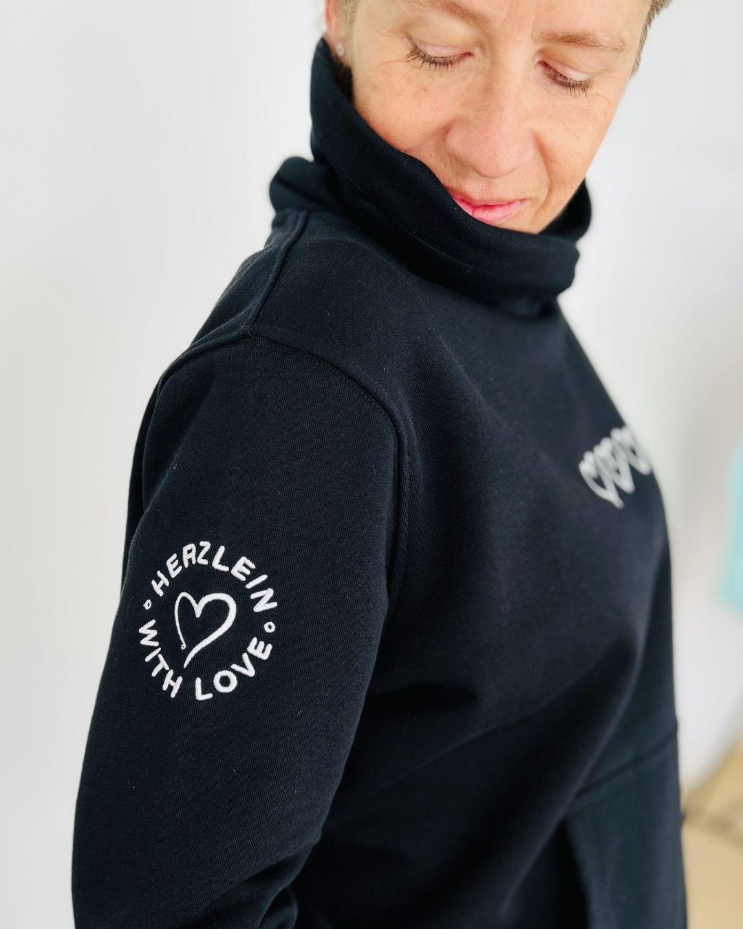 Herzlein® Hoodie "Drei Herzchen" in Schwarz