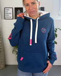Herzlein® Hoodie "Good Vibes" in Navy Blau