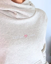 Herzlein® Hoodie "Kaffeeliebe" in Grau meliert