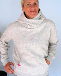 Herzlein® Hoodie "Kaffeeliebe" in Grau meliert