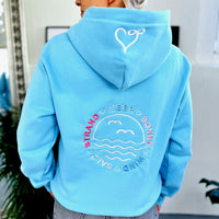 Herzlein® Hoodie "Strandliebe" in Himmelblau