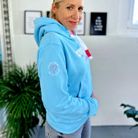 Herzlein® Hoodie "Strandliebe" in Himmelblau