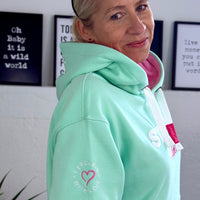 Herzlein® Hoodie "Strandliebe" in Mint