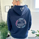 Herzlein Hoodie Srandliebe in Navy Blau Kapuzenpullover aus Baumwolle strand und meer