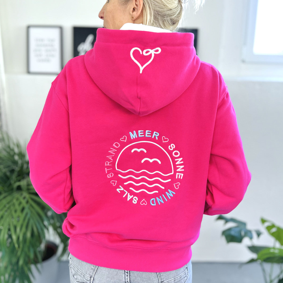 Herzlein® Hoodie "Strandliebe" in Pink