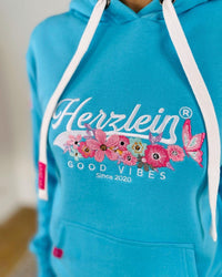 Herzlein® Hoodie "Vintage" in Himmelblau