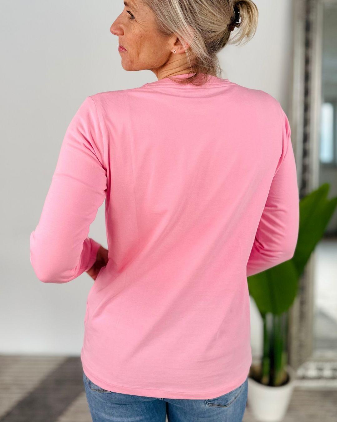 Herzlein® Longsleeve-Shirt mit Herzchen in Rosa