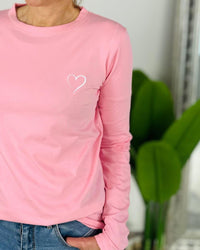 Herzlein® Longsleeve-Shirt mit Herzchen in Rosa