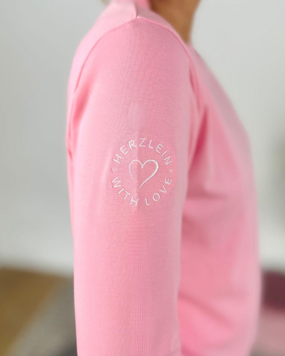 Herzlein® Longsleeve-Shirt mit Herzchen in Rosa