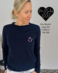 Herzlein® Longsleeve-Shirt mit Smiley in Navy