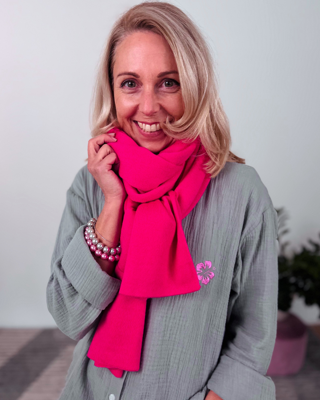 Herzlein® Merino Schal in Pink