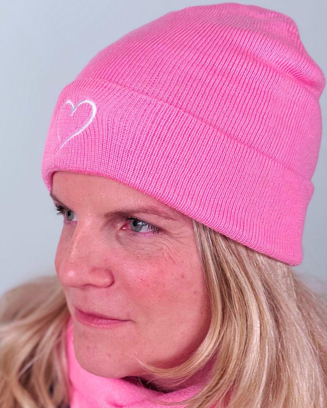 Herzlein® Merino Mütze in Rosa