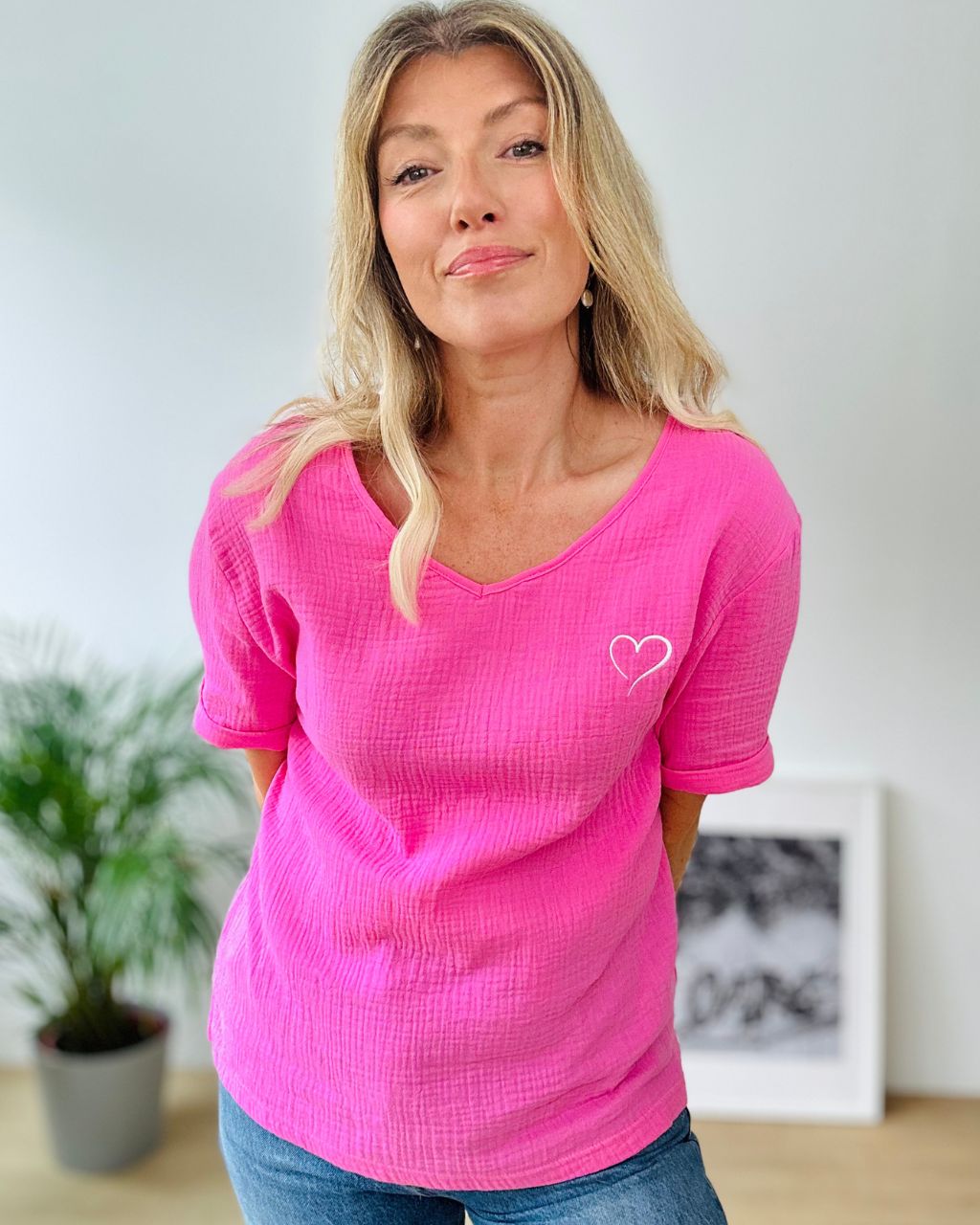 Herzlein® Musselin Shirt in Rosa