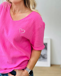 Herzlein® Musselin Shirt in Rosa