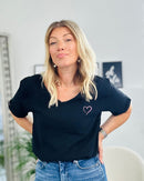 Herzlein® Musselin Shirt in Schwarz
