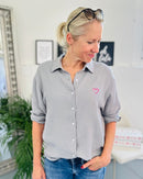 Herzlein® Musselin Bluse in Hell Grau