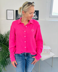 Herzlein® Musselin Bluse in Pink