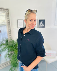 Herzlein® Musselin Bluse in Schwarz