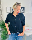 Herzlein® Musselin Bluse in Schwarz