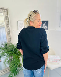 Herzlein® Musselin Bluse in Schwarz