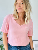 Herzlein® Musselin Shirt in Alt Rosa