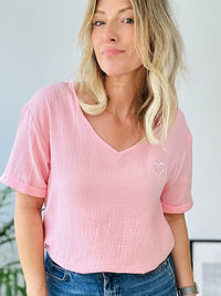 Herzlein® Musselin Shirt in Alt Rosa