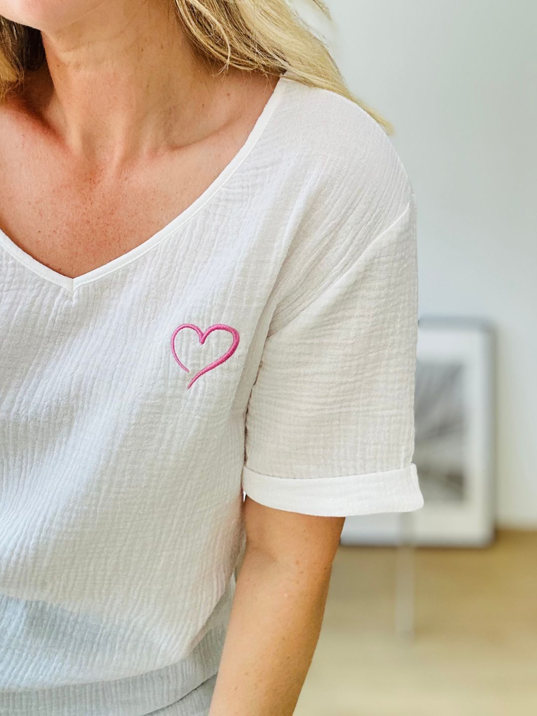 Herzlein® Musselin Shirt in Creme