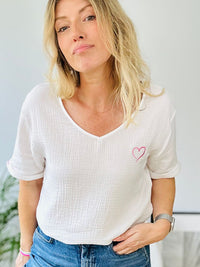 Herzlein® Musselin Shirt in Creme