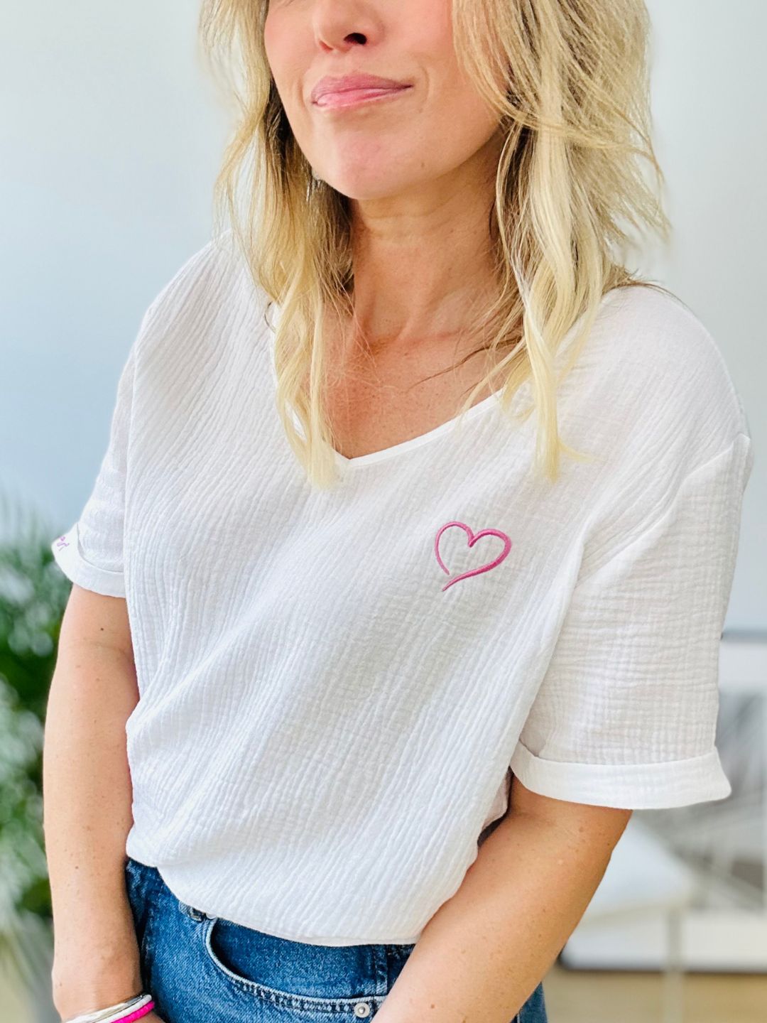 Herzlein® Musselin Shirt in Creme