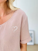 Herzlein® Musselin Shirt in Haselnuss