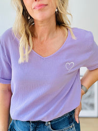 Herzlein® Musselin Shirt in Lavendel