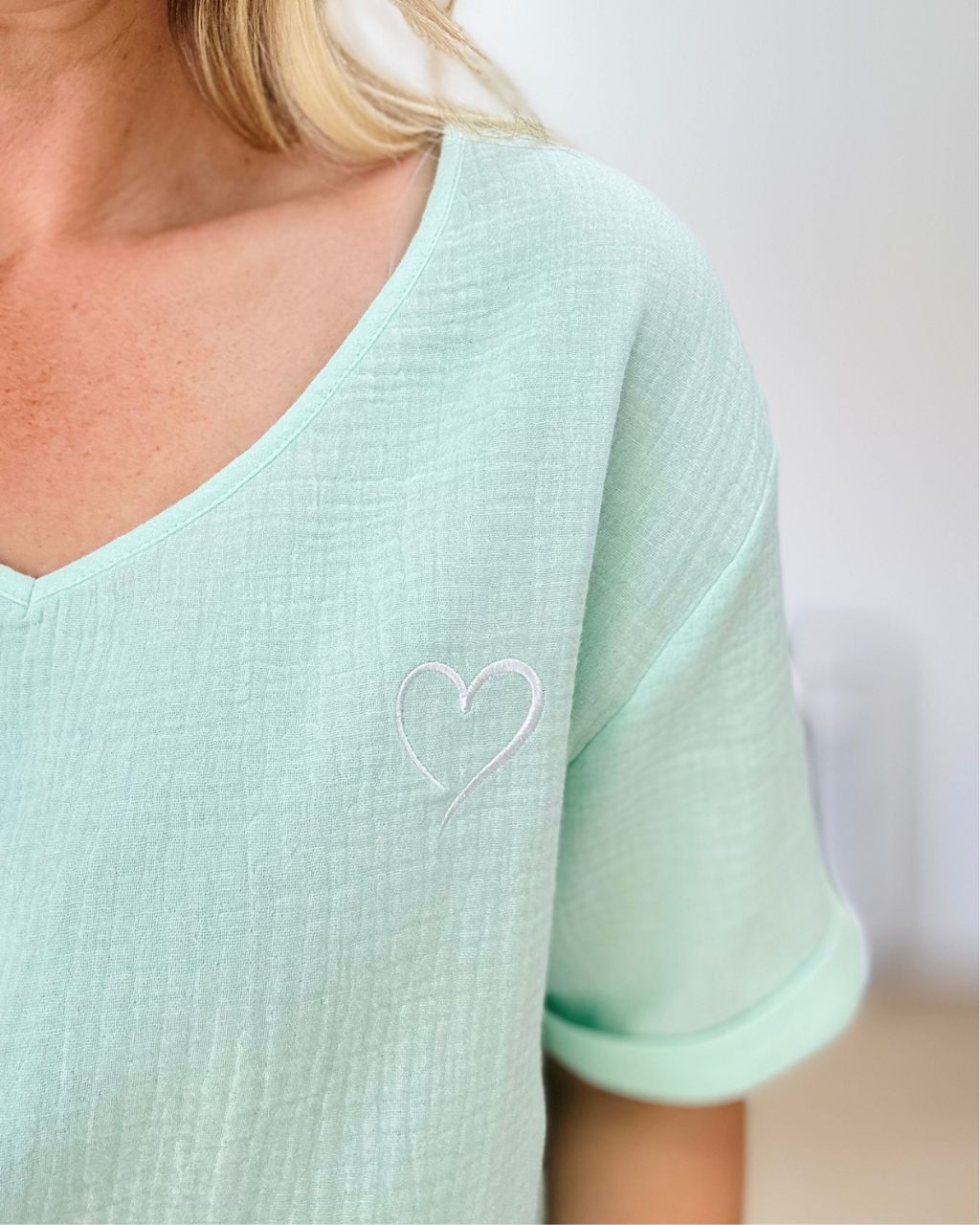 Herzlein® Musselin Shirt in Mint