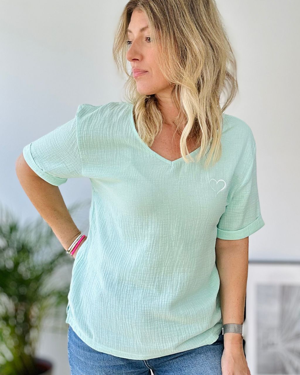 Herzlein® Musselin Shirt in Mint