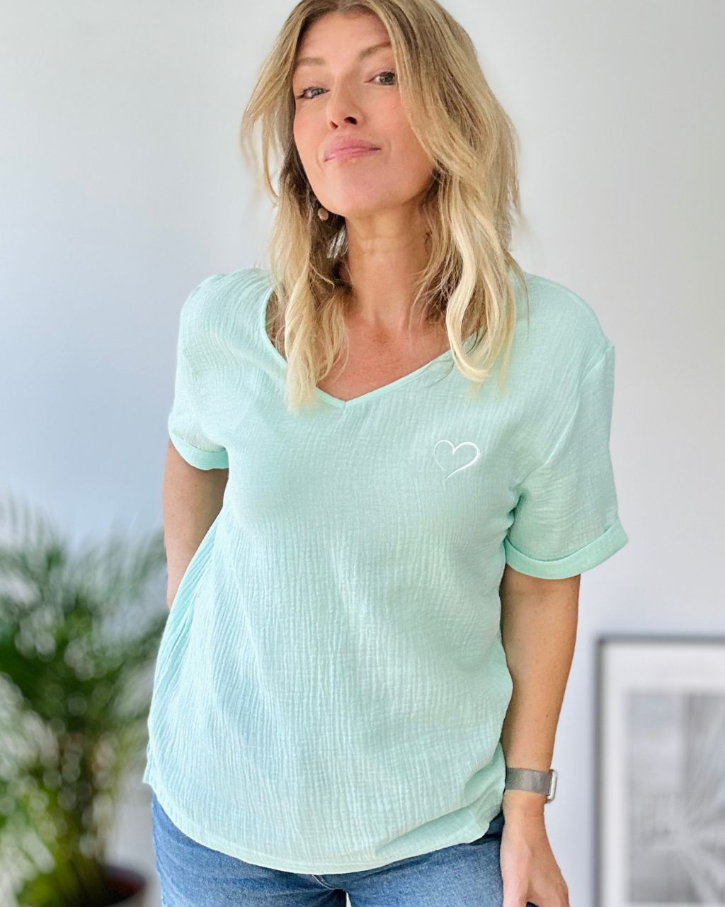 Herzlein® Musselin Shirt in Mint