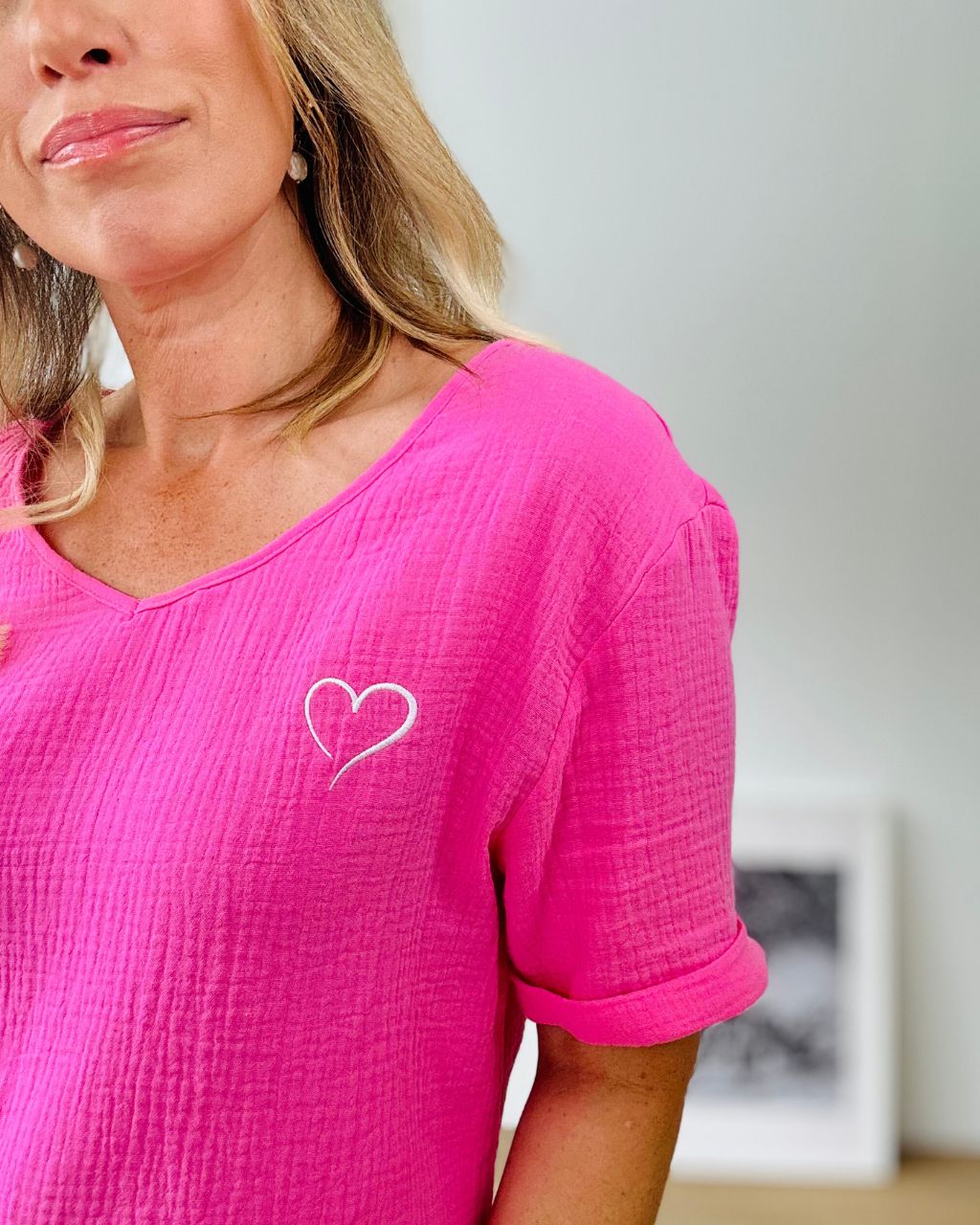 Herzlein® Musselin Shirt in Rosa