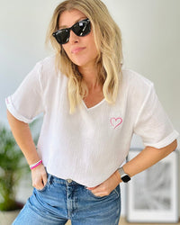 Herzlein® Musselin Shirt in Weiß