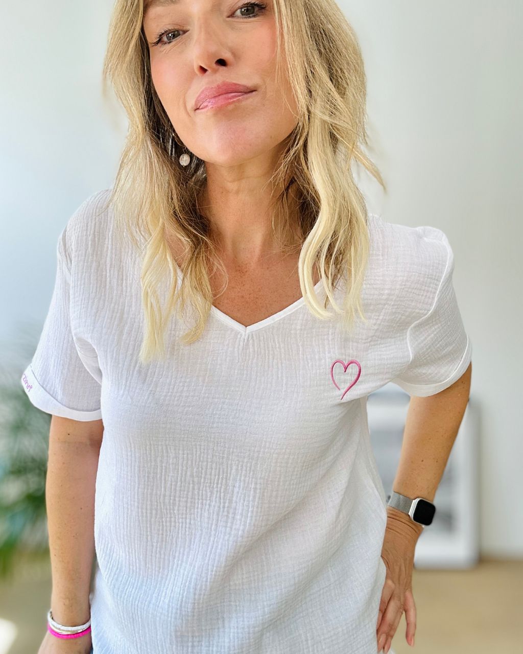 Herzlein® Musselin Shirt in Weiß
