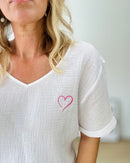 Herzlein® Musselin Shirt in Weiß