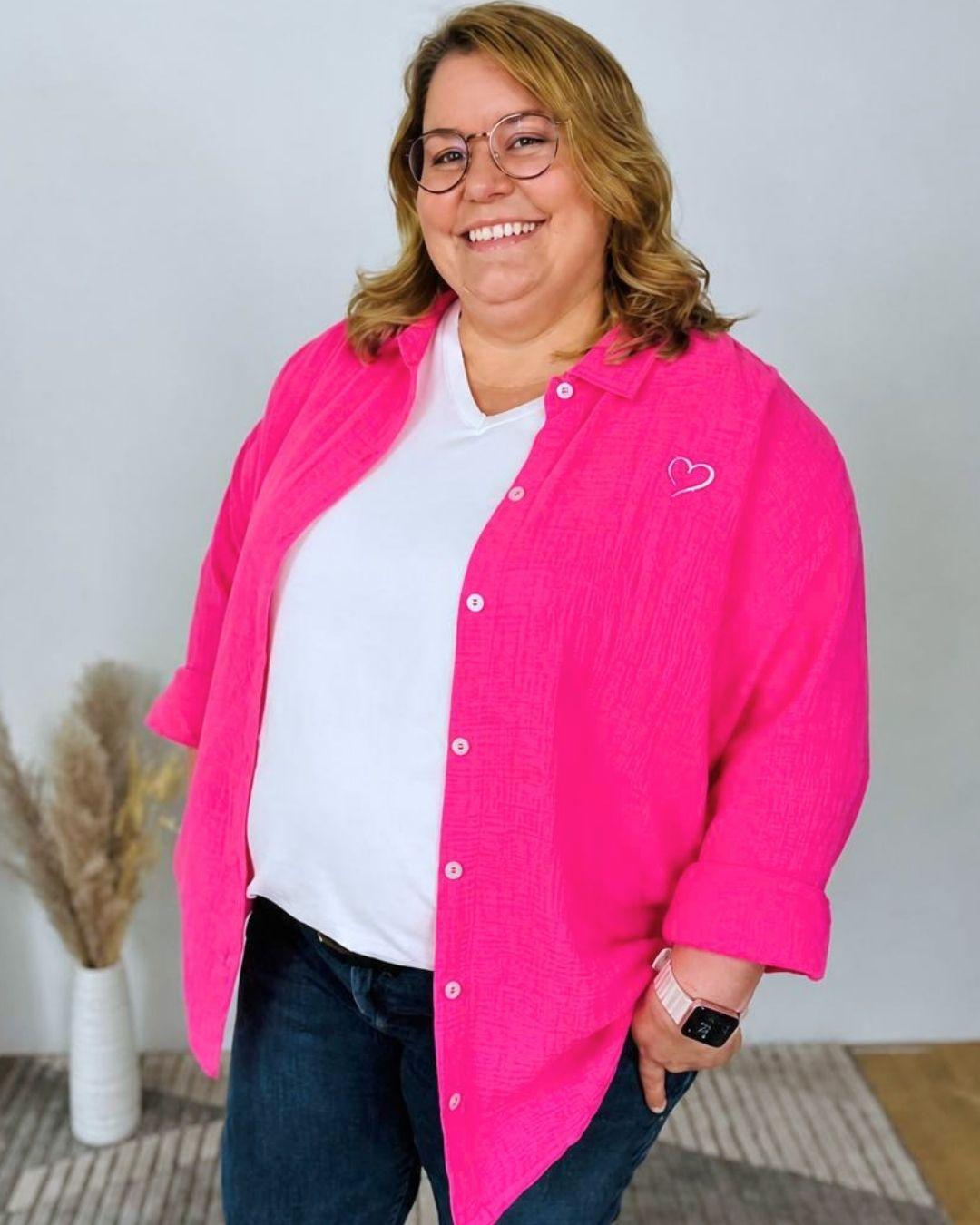 Herzlein® Musselin Bluse in Pink