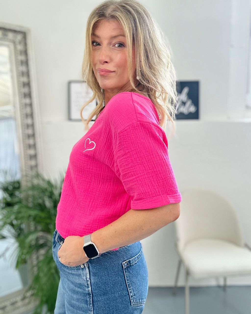 Herzlein® Musselin Shirt in Pink