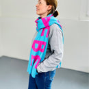 Herzlein® Schal "Strandliebe" in Hellblau - Pink